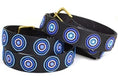 Load image into Gallery viewer, TKC Blue Brown Circles Belt Wide Width - Brass Buckle