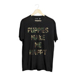 Camo Puppies Make Me Happy | Uni-Sex Crewneck Tee