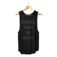 Load image into Gallery viewer, Puppies Make Me Happy Tank | Black Foil | Gift for Dog Moms Made in USA