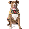 Load image into Gallery viewer, Tan Tartan Plaid Blanket Dog Coat