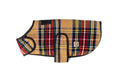 Load image into Gallery viewer, Tan Tartan Plaid Blanket Dog Coat