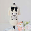 Load image into Gallery viewer, Hello Doggie Teddy Bow Tee Satin Handmade Tees