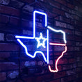 Load image into Gallery viewer, Texas Map with Lone Star Beer Neon Signs Light