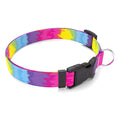 Load image into Gallery viewer, Personalized Rainbow Tie Dye Dog Collar