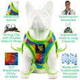 Load image into Gallery viewer, EcoBark Step In Dog Harness - XXXS to Small Breeds- Reflective Soft Mesh Harness for Teacup, Small Dogs and Puppies / Tie-dye