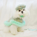 Load image into Gallery viewer, Tres Chic Aqua Tweed Dog Coat, Hat & Leash Set - Southlake Paws