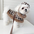 Load image into Gallery viewer, Tres Chic Brown Tweed Dog Coat, Hat & Leash Set - Southlake Paws