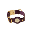 Load image into Gallery viewer, Stylish Leather AirTag Dog Collar - Purple - Davie