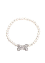 Rhinestone Bone Pearl Necklace, Ivory