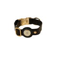 Load image into Gallery viewer, Stylish Leather AirTag Dog Collar - Black - Davie