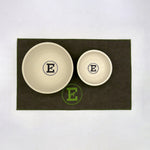 Personalized Faux Leather Dog Placemat Grey/Green