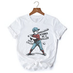 Baseball Retro T-Shirt Wanna Be a Baller, Vintage White and Natural Tee