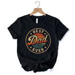Best Dad Ever Retro Sunset T-Shirt, Black Vintage Fathers Gift Tee