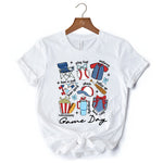 Game Day Baseball T-Shirt, Retro White and Natural Stadium Tee for Sports Fans