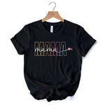 Colorblock Mama T-Shirt, Black Trendy Casual Women's Tee