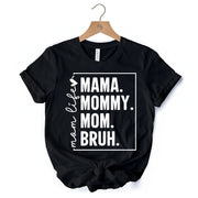 Funny Mom's Life T-Shirt, Black Minimalist Mama Tee for Stylish Mothers