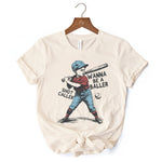 Baseball Retro T-Shirt Wanna Be a Baller, Vintage White and Natural Tee