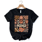 Dog Mama Boho Floral T-Shirt, White and Black Tee for Proud and Stylish Pet Lovers