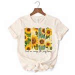 Find Me Among the Sunflowers T-Shirt, White and Natural Floral Tee for Trendy Women
