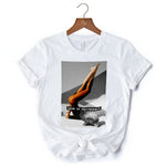 Sass is Sacrosanct Concept Art Graphic T-Shirt, Sexy Cat Woman Black and White Streetwear Tee