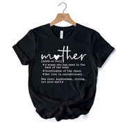 Funny Mom Definition T-Shirt, White, Natural and Black Tee for Strong and Real Mothers