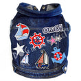 Load image into Gallery viewer, Nautical Ships Denim Dog Jacket for dogs