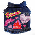 Load image into Gallery viewer, Pretty Princess Denim Dog Jacket alternate view