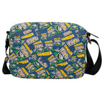 Horizontal Crossbody Wallet - TOM AND JERRY Expression Blocks Mash Up Blocks Blue