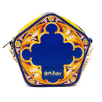 Harry Potter Bag, Crossbody, Figural, Chocolate Frog Candy Box Replica Debossed Gold, Blue, Vegan Leather