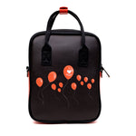 Horror Movies Vegan Leather Cross Body Backpack for Men and Women with Adjustable Strap, It Pennywise Smiling Face Applique