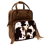 Paramount Network Bag, Cross Body, Yellowstone Dutton Ranch Cowboy Cowhide, Distressed Brown, Vegan Leather