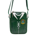 The Wizarding World of Harry Potter Vegan Leather Crossbody Bag with Adjustable Straps, Hogwarts Slytherin Quidditch Uniform Green