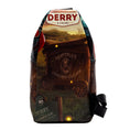 Load image into Gallery viewer, Warner Bros. Horror Movies Vegan Leather Crossbody Sling Bag, It Chapter Two Pennywise Derry Circus Pose, 7" x 14"