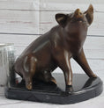 Load image into Gallery viewer, Bronze Metal Cute Pig Statue Sculpture Figure Figurine after PJ Mene 8.5" x 10"