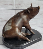 Bronze Metal Cute Pig Statue Sculpture Figure Figurine after PJ Mene 8.5