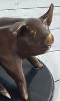 Load image into Gallery viewer, Bronze Metal Cute Pig Statue Sculpture Figure Figurine after PJ Mene 8.5" x 10"