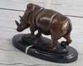 Load image into Gallery viewer, Signed Salvador Dali White Rhinoceros African Rhino Wild Life Bronze Sculpture Statue Art