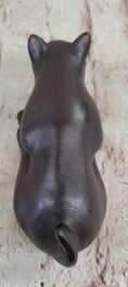 Load image into Gallery viewer, Signed Desk Top Adorable Cat Bronze Sculpture Real Hot Cast Figurine Lost Wax