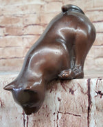 Cat Kitten Sitting on the Edge Bronze Figurine Sculpture Figure Collectible 3