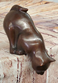 Load image into Gallery viewer, Cat Kitten Sitting on the Edge Bronze Figurine Sculpture Figure Collectible 3" x 6"