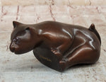Cat Kitten Sitting on the Edge Bronze Figurine Sculpture Figure Collectible 3