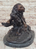 Load image into Gallery viewer, Lion Resting on a Branch - Bronze Sculpture Statue Wildlife Decor by J. Moigniez