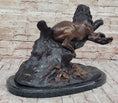 Load image into Gallery viewer, Lion Resting on a Branch - Bronze Sculpture Statue Wildlife Decor by J. Moigniez