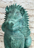 Load image into Gallery viewer, Chinese Foo Dog Guardian Lion Bronze Sculpture Statue Signed Handmade Art 13" x 6"