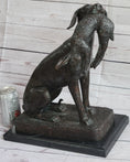 Load image into Gallery viewer, Hunting Dog Retriever w/ Rabbit in Mouth Bronze Statue Sculpture Figure 16" x 16"