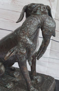 Load image into Gallery viewer, Hunting Dog Retriever w/ Rabbit in Mouth Bronze Statue Sculpture Figure 16" x 16"