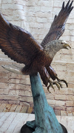 Swooping American Bald Eagle Real Bronze Sculpture Indoor Outdoor Statue 30