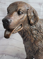 Golden Retriever Puppy Dog Bronze Metal Life Size Statue Sculpture 26