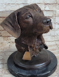 Load image into Gallery viewer, Labrador Retriever Dog Pet Bronze Bust Sculpture Statue Figure on Marble Base