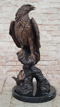 Load image into Gallery viewer, Two Tone American Bald Eagle Bronze Statue Sculpture Figure Marble Base 18" x 9"